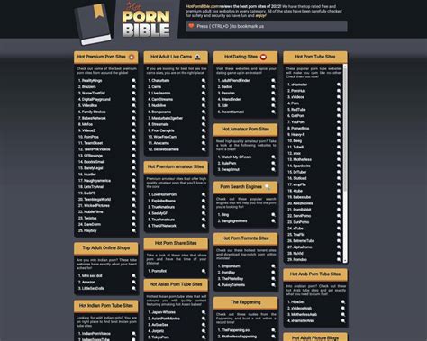 MyPornBible Summary: List of Top Porn Sites Official site: Click here to visit Category: Best Porn List Socials: Traffic analysis in SimilarWeb Similar sites to MyPornBible Explore more List of Top Porn Sites. . My pornbiblecom